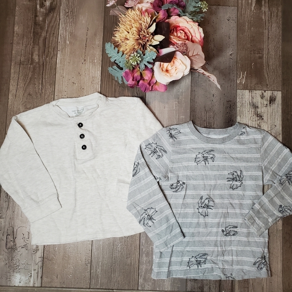 easy-peasy & garanimals toddler boy size 4t long sleeve shirt bundle 2pc